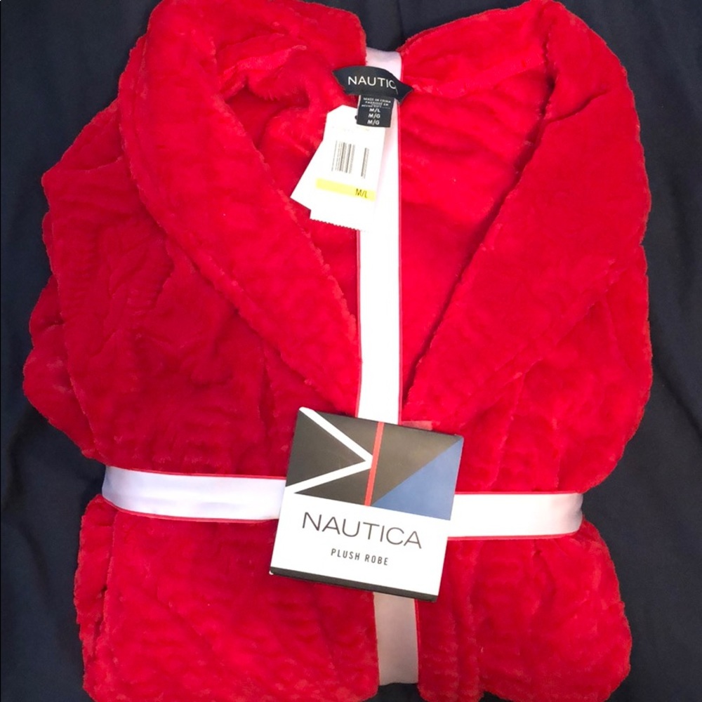 Red Plush Robe - Nautica